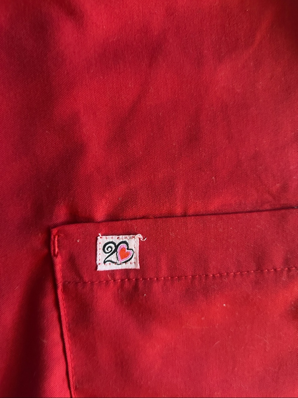 Women's V-Neck Scrub Top in Red - Classic Workwear - Picture 4 of 10